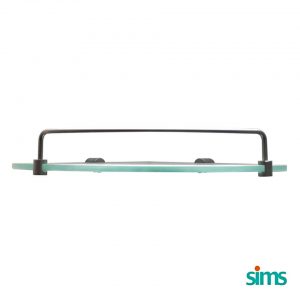 SIMS Corner Glass Shelf with Rail