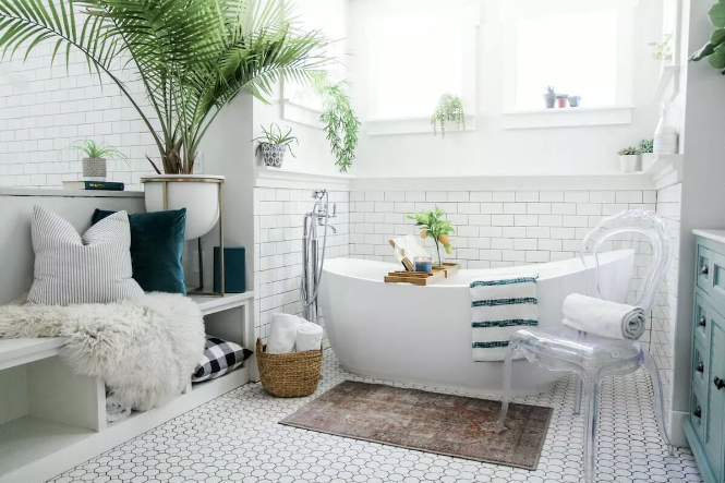 white and green design